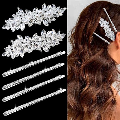 Amazon Pieces Rhinestone Bridal Hair Clips Leaf Wedding Hair