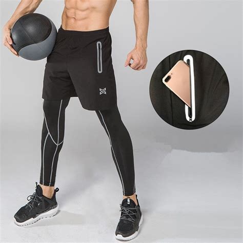 St Cke M Nner Laufhose Mit Shorts Sport Fu Ball Leggings Fitness