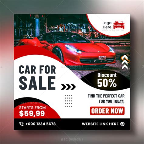 Car Sale Promotion Instagram Post Banner Design Gec Designs