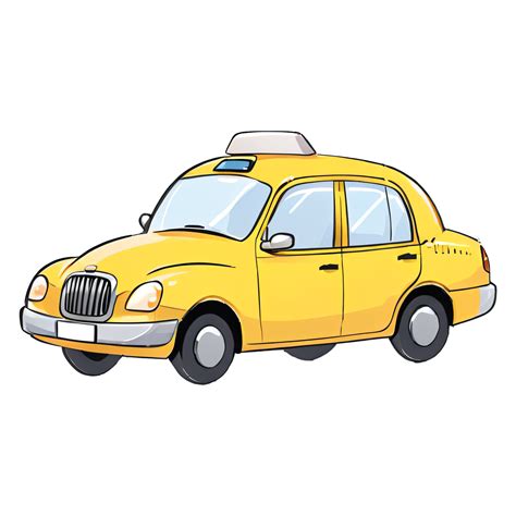 Taxi Hand Drawn Cartoon Style Illustration AI Generated 33052102 PNG