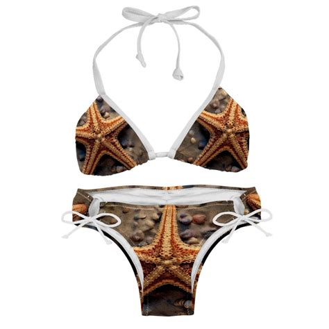 Starfish Bikini Set With Detachable Sponge Adjustable Strap Two Pack