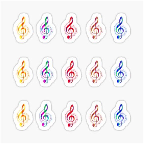 Treble Clef Music Note Mini Set Sticker By Okihanashop Redbubble