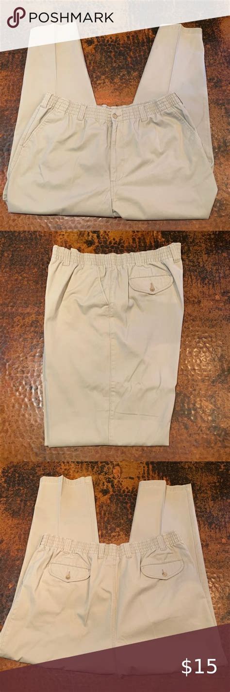 Harbor Bay Men S Elastic Waist Khaki Pants