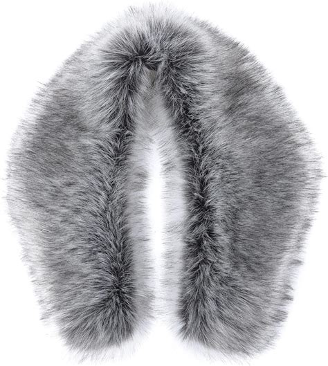 Silly Rule Faux Fur Collar Replacement Detachable Fur Collar Trim Of