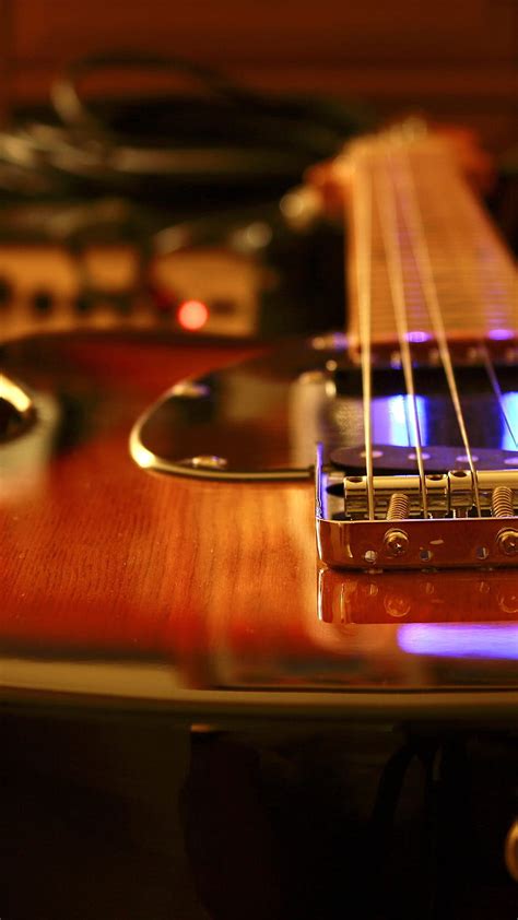 Brown Telecaster Guitar In Front Of Black Marshal For You Brown