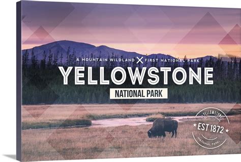 Yellowstone National Park, Est 1872: Travel Poster Wall Art, Canvas ...