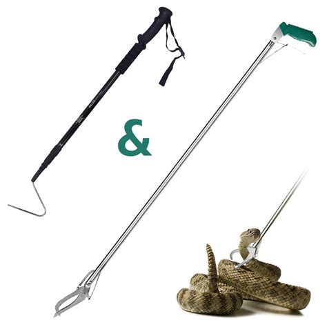 IC ICLOVER Snake Tongs And Hook Set 47 Inch Professional Snake Catcher