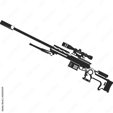 Sniper Rifle For Military Operations Military Weapons Vector Image