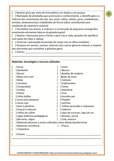 Plano De Aula Bncc Em Ficha E Planner Educa O F Sica Ao Ano