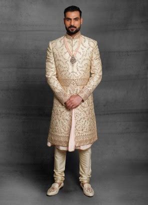 Buy Maroon Imported Indo Western Sherwani Online