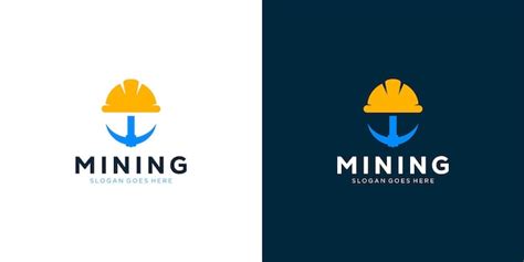 Premium Vector Creative Mining Logo Helm And Pickaxe Mining With