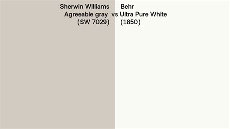 Sherwin Williams Agreeable Gray Sw 7029 Vs Behr Ultra Pure White 1850 Side By Side Comparison