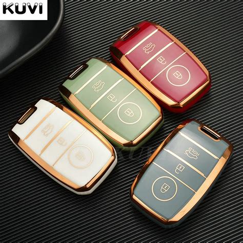 Gold Edge TPU Funda Para Llave Inteligente De Coche Carcasa Fob Para