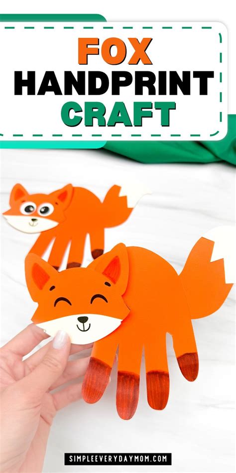 Adorable Handprint Fox Craft For Kids Free Template