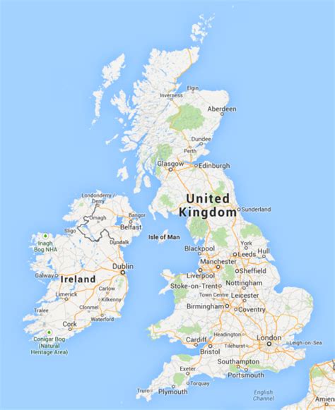 Map Of The Uk And Ireland Map Of The World