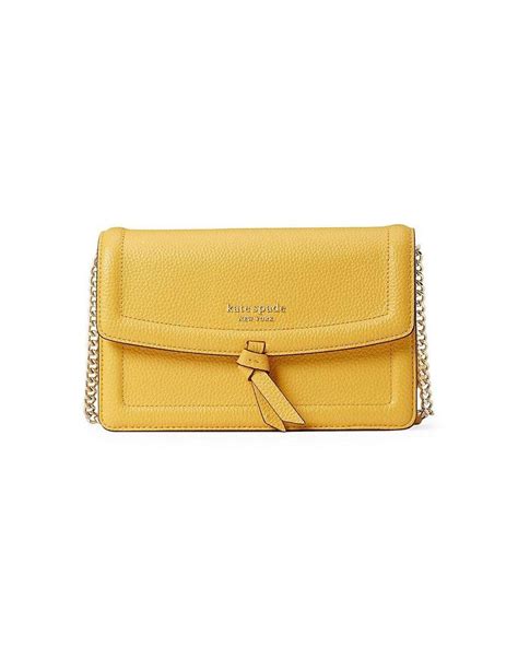 Kate Spade Knott Pebbled Leather Crossbody Bag In Yellow Lyst