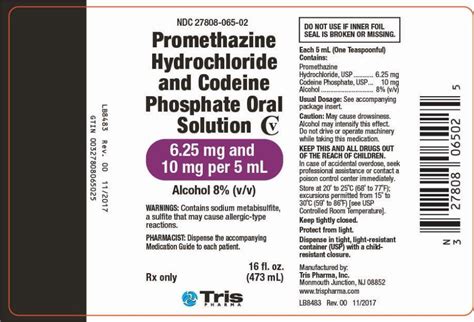 Promethazine And Codeine Fda Prescribing Information Side Effects