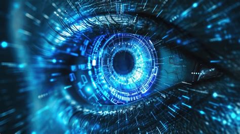 Premium Photo Futuristic Digital Eye Data Network And Cyber Security