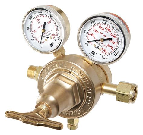 VICTOR Inert Gas Regulator CGA 580 Two Stage Brass 10 To 200 Psi