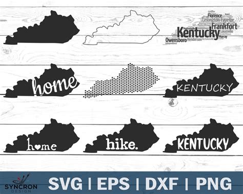 Kentucky State Svg Kentucky Outline Svg Cut Files Dxf Etsy