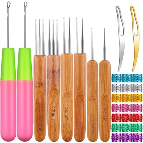 Pc Crochet Needle Locking Tool Set Dreadlocks Needles Hair Bent