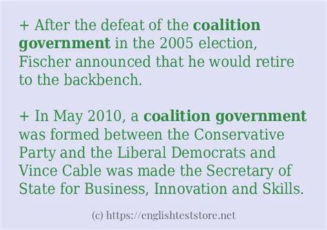 Some in-sentence examples of "coalition government" - EnglishTestStore Blog