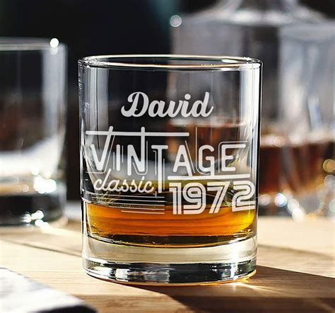 Personalized Th Birthday Whiskey Glass Vintage Birthday Etsy