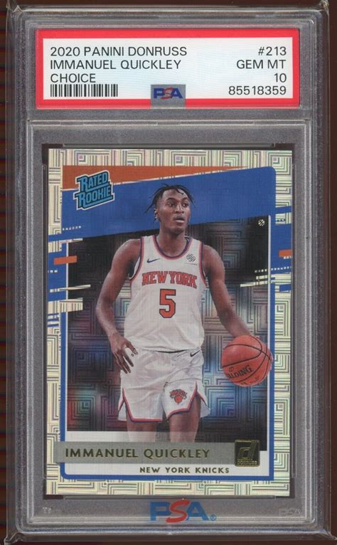 2020 21 Immanuel Quickley Panini Donruss Choice Rookie RC PSA 10 213