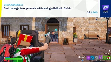 Deal Damage To Opponents While Using A Balistic Shield Fortnite Youtube