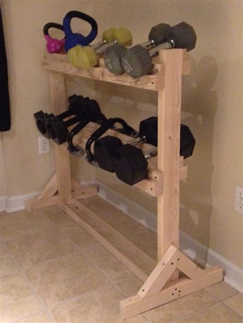 Dumbbell Storage Ideas Diy Dumbbell Rack Made From Wood Easy To