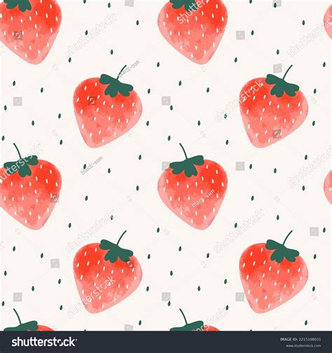 Hand Drawing Strawberry Pattern Illustration Vector Stock Vector