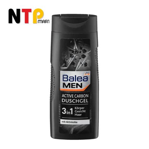 Sữa tắm gội Balea Men Active Carbon Duschgel 3in1 than hoạt tính dành