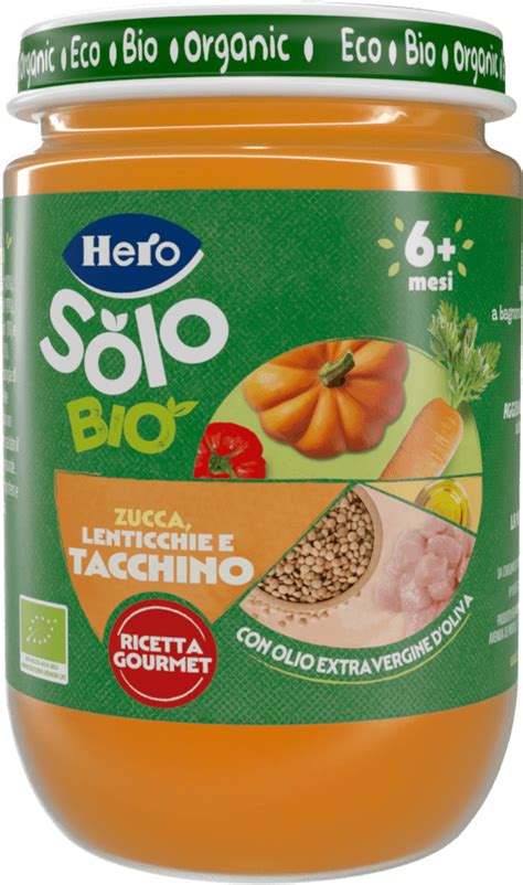 Hero Solo Omogeneizzato Biologico Alla Zucca Lenticchie E Tacchino