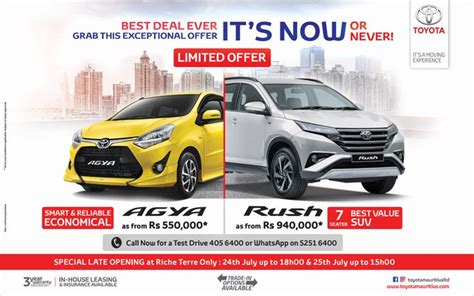 Toyota Mauritius Ltd Now Or Never Deals Tel 405 6400 In 2020