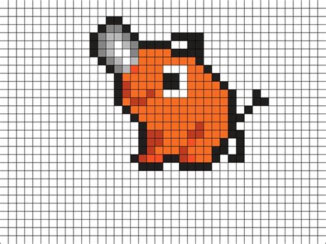 Pochita Kandi Pattern In 2023 Anime Pixel Art Pixel Art Pattern