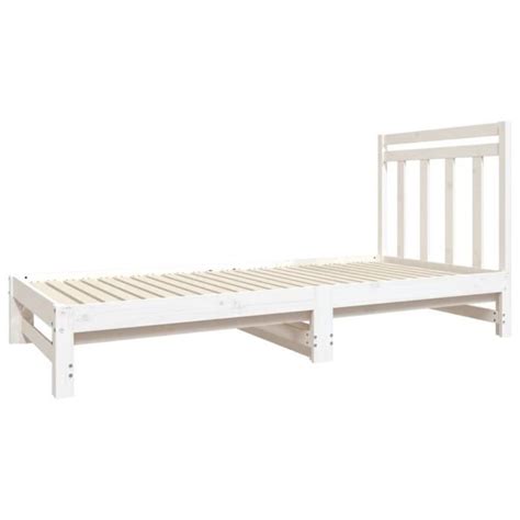 Lit Coulissant En Bois De Pin Massif YOSOO 2x 90x190 Cm Blanc