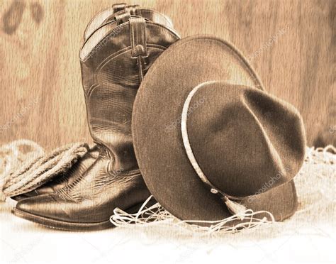 Cowboy boots and hat — Stock Photo © svetas #6476451