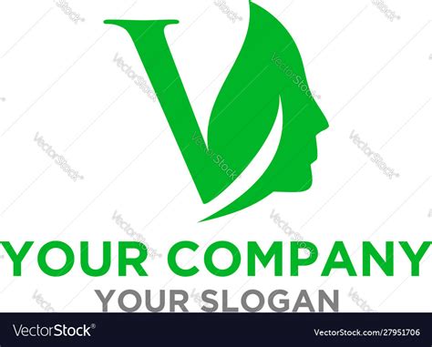 V skin care logo design Royalty Free Vector Image