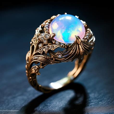 Premium Photo Opal Ring With Captivating Iridescence