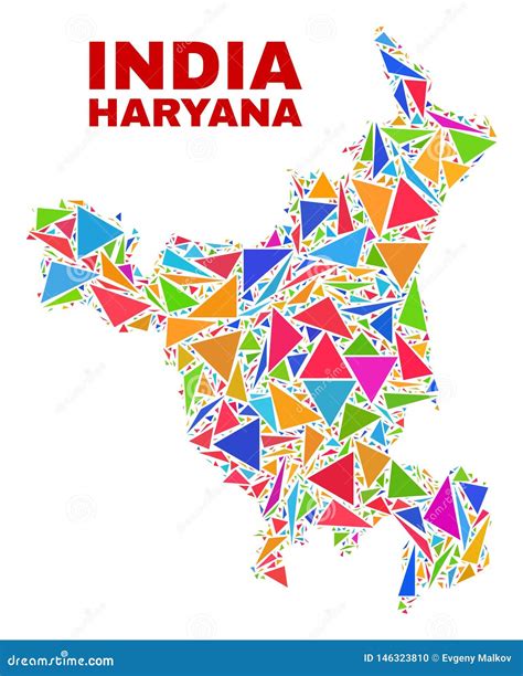 Haryana State Map Mosaic Of Color Triangles Stock Vector