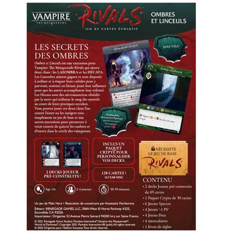 Ludivers Vampire The Masquerade Rivals Ombres Et Linceuls