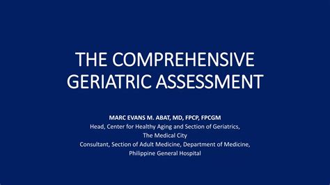 The Comprehensive Geriatric Assessment Pcp Slides Ppt