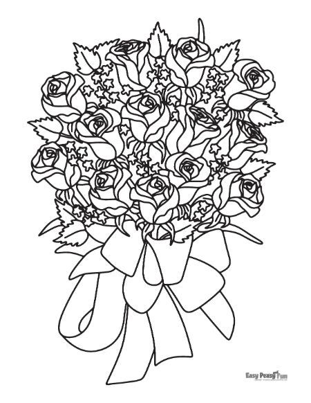 Bouquet Of Roses Coloring Pages