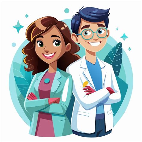 Premium Vector Cartoon Female Dentist Colleague Medical Staff Vector