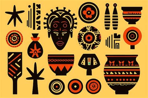 Banner of Black Culture Symbols Traditional African Colors and Pattern ...