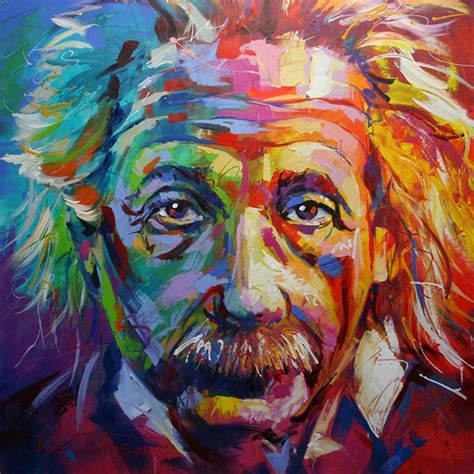 Albert Einstein Spray Paint On Cardboard Recycling Graffiti Pop Art