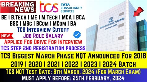 Tcs March Phase Nqt Started Batch Tcs Nqt Test Date