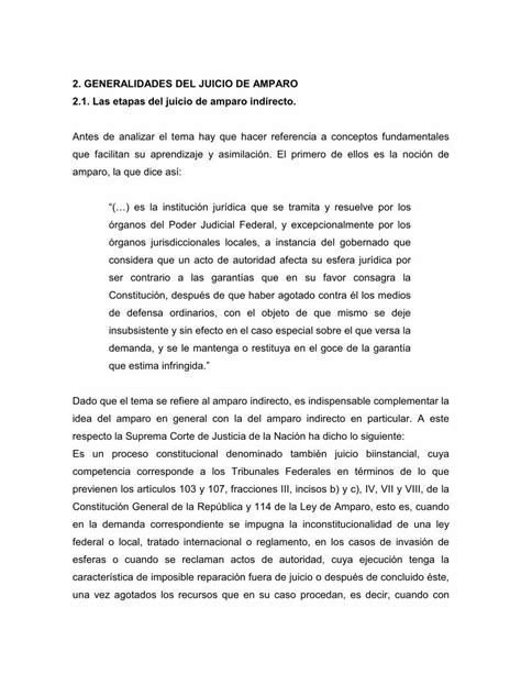 PDF 2 GENERALIDADES DEL JUICIO DE AMPARO 2 1 Las Etapas Del