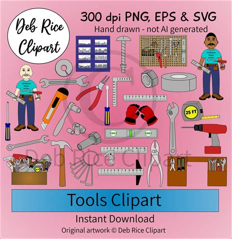 Tools Clipart Handymen Tools On Pegboard Toolbox Pliers Drill Duct