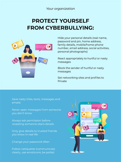 Awareness Of Protection From Cyberbullying Online Poster Template